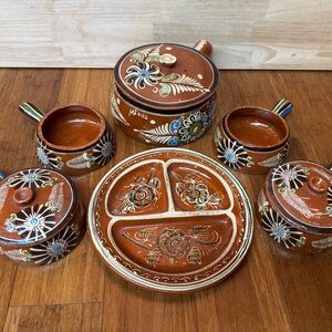 Vintage Handcrafted Mexican Pottery Set